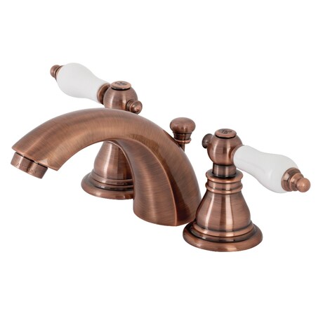Kingston Brass MiniWidespread Bathroom Faucet with Retail PopUp, Antique Copper KB956APL